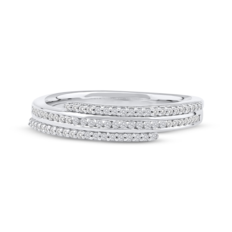 Main Image 3 of Diamond Three-Row Spiral Ring 1/4 ct tw 10K White Gold