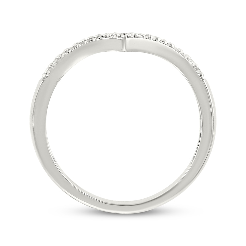 Main Image 3 of Diamond Faux Stack Chevron Ring 1/6 ct tw 10K White Gold
