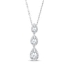 Thumbnail Image 1 of Memories Moments Magic Pear-Shaped Lab-Grown Diamond Drop Three-Stone Necklace 1 ct tw 14K White Gold 18&quot;