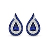 Thumbnail Image 2 of Pear-Shaped Blue and White Lab-Created Sapphire Flame Earrings Sterling Silver