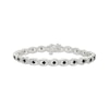 Thumbnail Image 1 of Black & White Diamond Link Bracelet 1 ct tw Sterling Silver 7"