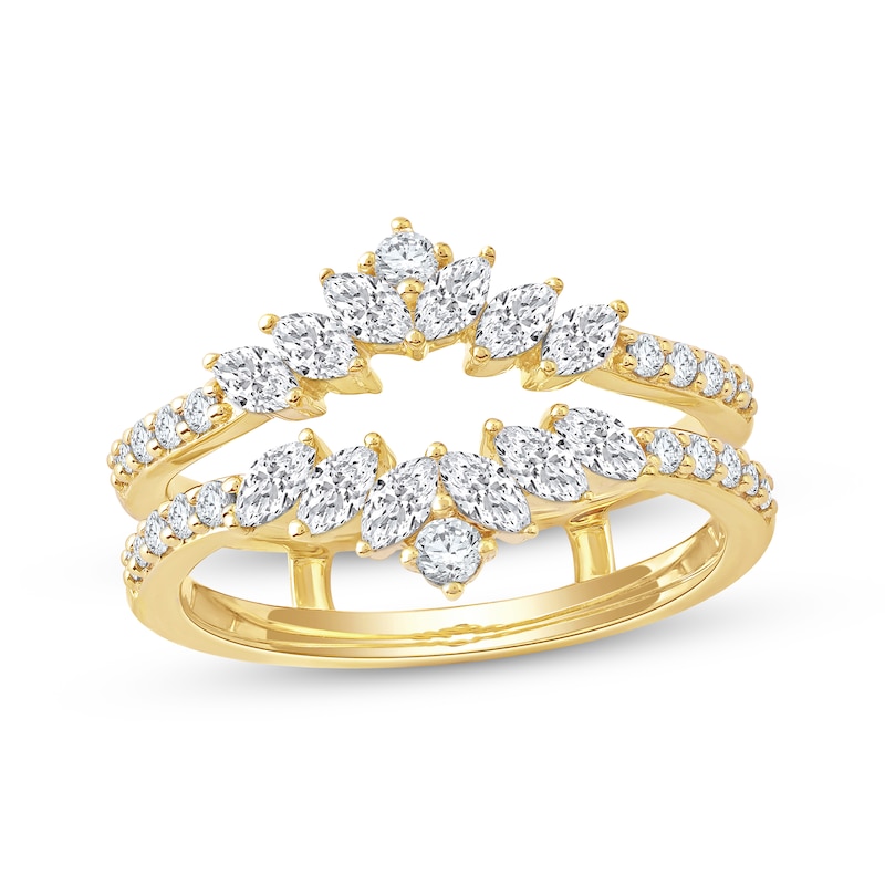 Main Image 1 of Now + Forever Marquise & Round-Cut Diamond Enhancer Ring 3/4 ct tw 14K Yellow Gold
