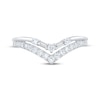 Thumbnail Image 3 of Now + Forever Baguette & Round-Cut Diamond Chevron Split Shank Wedding Ring 1/3 ct tw 14K White Gold