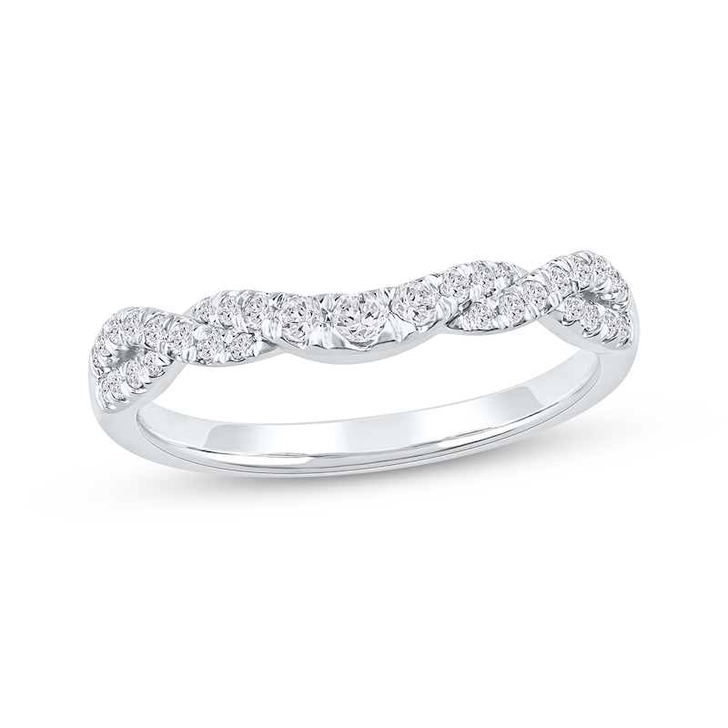 Main Image 1 of Now + Forever Diamond Graduating Contour Twist Anniversary Ring 1/4 ct tw 10K White Gold