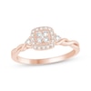 Thumbnail Image 1 of Multi-Diamond Cushion Halo Promise Ring 1/6 ct tw 10K Rose Gold