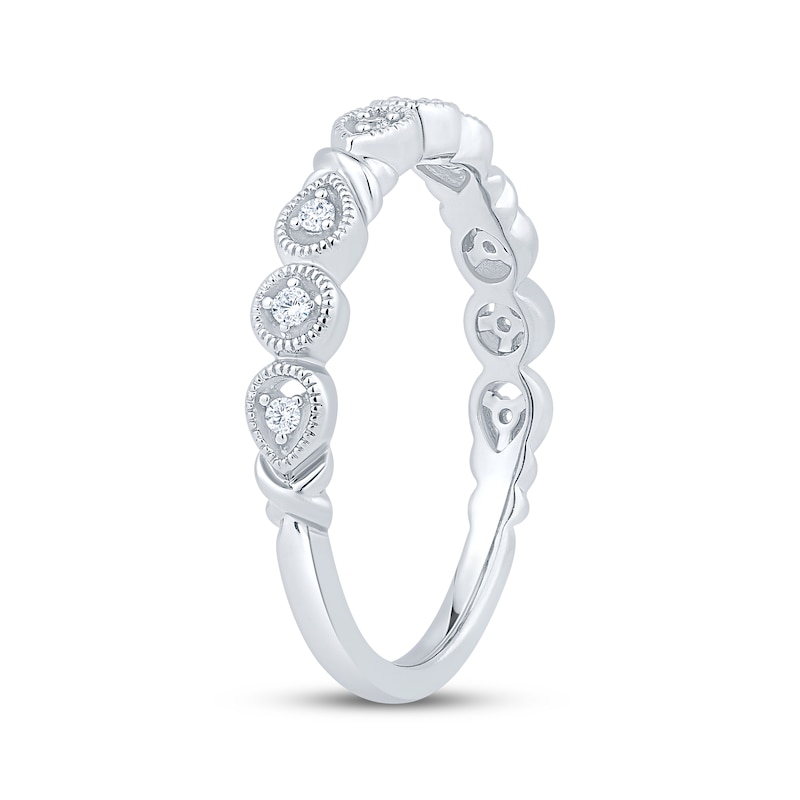 Main Image 2 of Now + Forever Diamond Milgrain Anniversary Ring 1/15 ct tw 10K White Gold