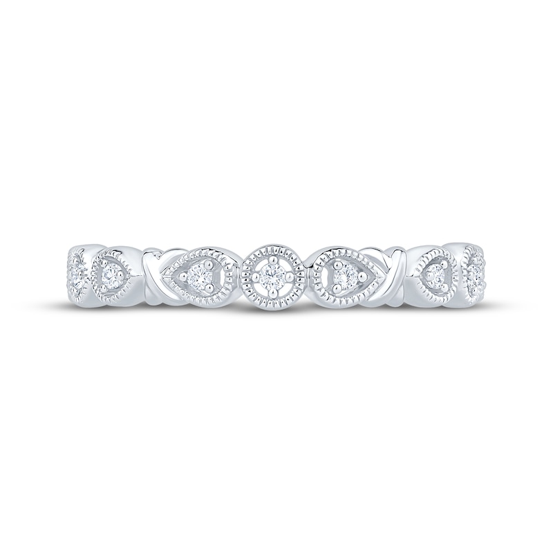 Main Image 3 of Now + Forever Diamond Milgrain Anniversary Ring 1/15 ct tw 10K White Gold