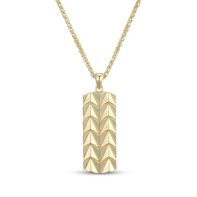 Main Image 1 of Patterned Vertical Bar Necklace 18K Yellow Gold-Plated Sterling Silver 22"