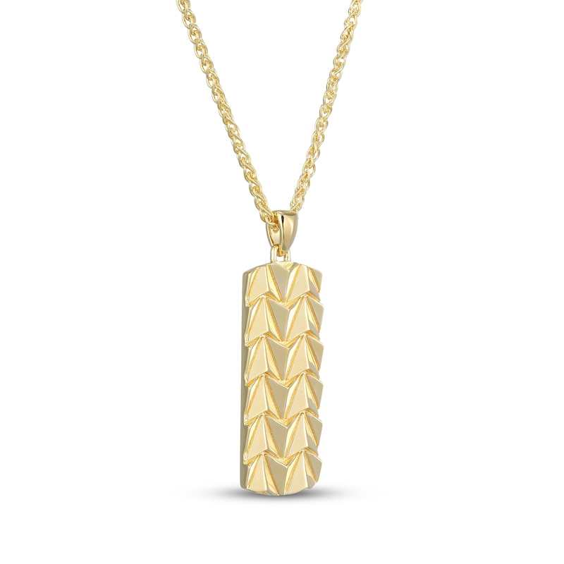 Main Image 2 of Patterned Vertical Bar Necklace 18K Yellow Gold-Plated Sterling Silver 22"