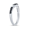 Thumbnail Image 2 of Now + Forever Baguette-Cut White Diamond & Round-Cut Black Diamond Contour Anniversary Ring 1/2 ct tw 14K White Gold