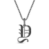 Thumbnail Image 1 of Ink & Ice Men's Black Diamond Initial &quot;Y&quot; Necklace 1/8 ct tw Black Rhodium-Plated Sterling Silver 22&quot;