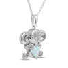 Thumbnail Image 2 of Heart-Shaped Lab-Created Opal & White Lab-Created Sapphire Elephant Necklace Sterling Silver 18&quot;