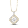 Thumbnail Image 1 of Diamond Overlapping Squares Necklace 1/3 ct tw 10K Yellow Gold 18&quot;