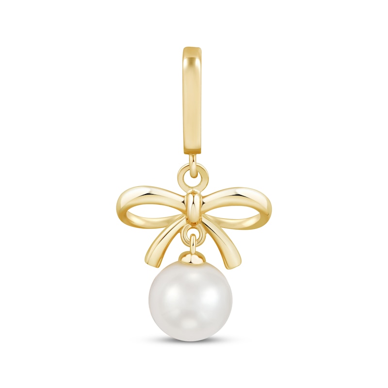 Main Image 1 of Charmed Memories Cultured Pearl & Bow Charm 10K Yellow Gold
