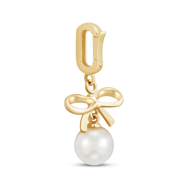 Main Image 3 of Charmed Memories Cultured Pearl & Bow Charm 10K Yellow Gold