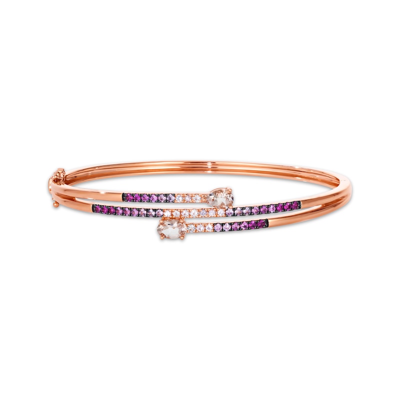Main Image 1 of Le Vian Good Karma Morganite & Pink Sapphire Ombré Coil Bracelet 14K Strawberry Gold 7.25&quot;
