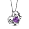 Thumbnail Image 1 of Disney Treasures The Nightmare Before Christmas Amethyst & Diamond Heart Necklace 1/8 ct tw Sterling Silver 18"