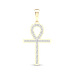 Men's Diamond Ankh Charm 1/2 ct tw 10K Yellow Gold