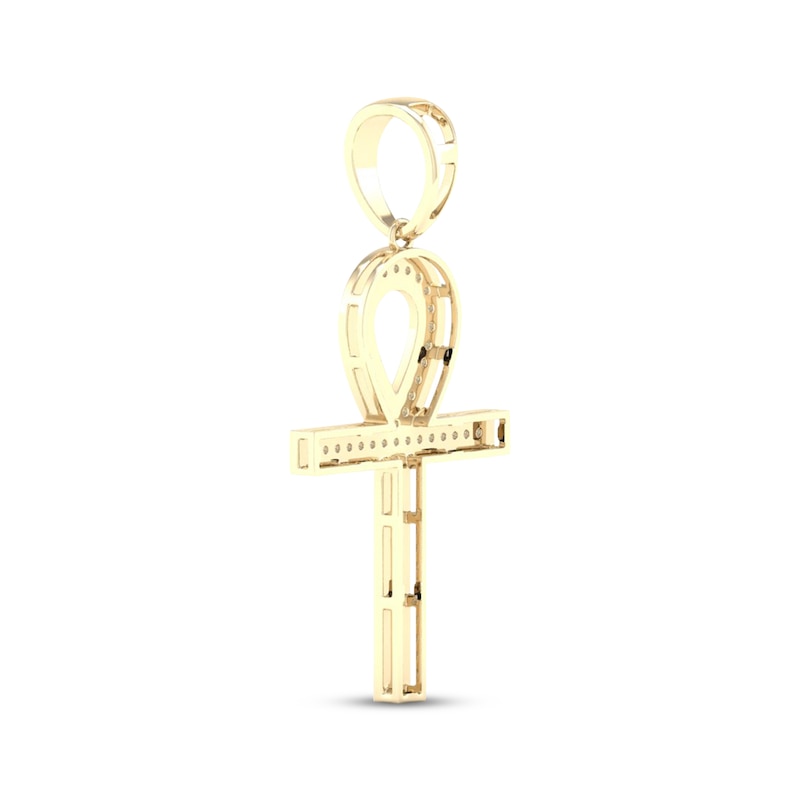 Main Image 4 of Men's Diamond Ankh Charm 1/2 ct tw 10K Yellow Gold