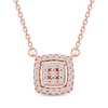 Thumbnail Image 1 of Multi-Diamond Cushion Halo Necklace 1/6 ct tw 10K Rose Gold 18&quot;