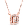 Thumbnail Image 2 of Multi-Diamond Cushion Halo Necklace 1/6 ct tw 10K Rose Gold 18&quot;