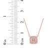 Thumbnail Image 7 of Multi-Diamond Cushion Halo Necklace 1/6 ct tw 10K Rose Gold 18&quot;