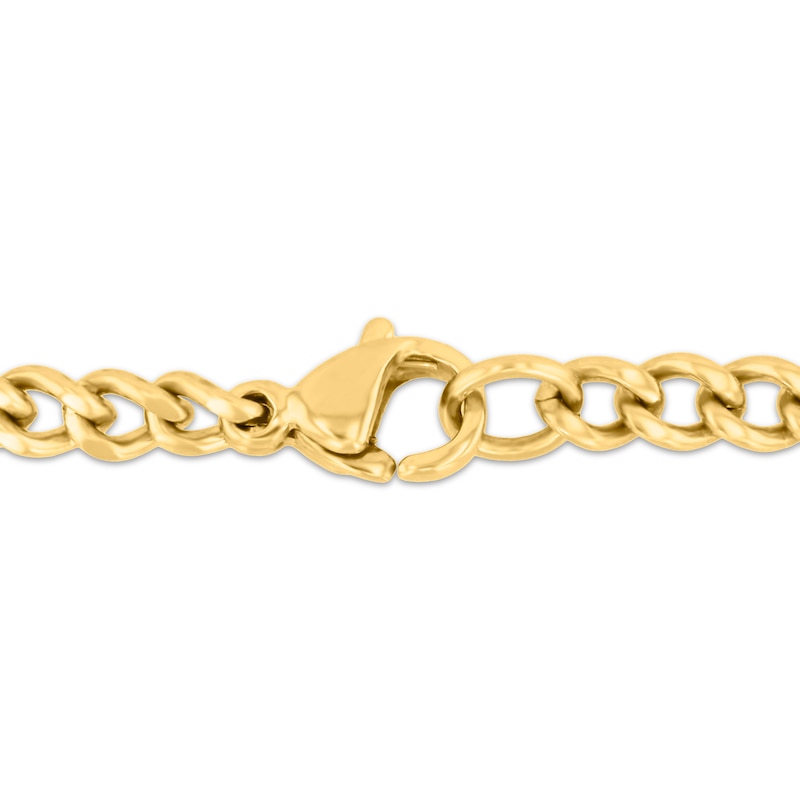Main Image 3 of Men's Diamond Cross Necklace 1/10 ct tw Stainless Steel & Yellow Ion Plating 24"