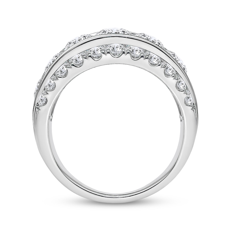 Main Image 2 of Lab-Grown Diamond Three-Row Anniversary Ring 3 ct tw 14K White Gold