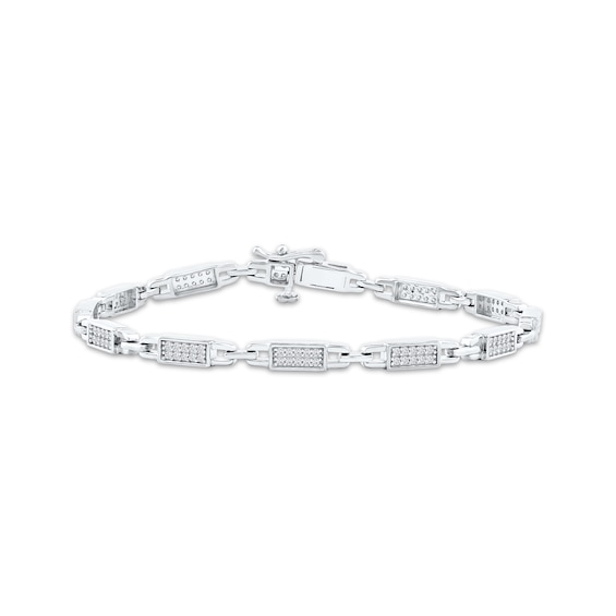 Diamond Pavé Link Bracelet 1/2 ct tw 10K White Gold 7.25"