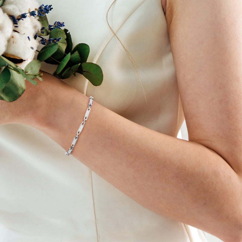 Main Image 4 of Diamond Pavé Link Bracelet 1/2 ct tw 10K White Gold 7.25&quot;