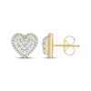 Thumbnail Image 1 of Multi-Diamond Heart-Shaped Mini Stud Earrings 1/10 ct tw 10K Yellow Gold