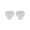 Thumbnail Image 2 of Multi-Diamond Heart-Shaped Mini Stud Earrings 1/10 ct tw 10K Yellow Gold