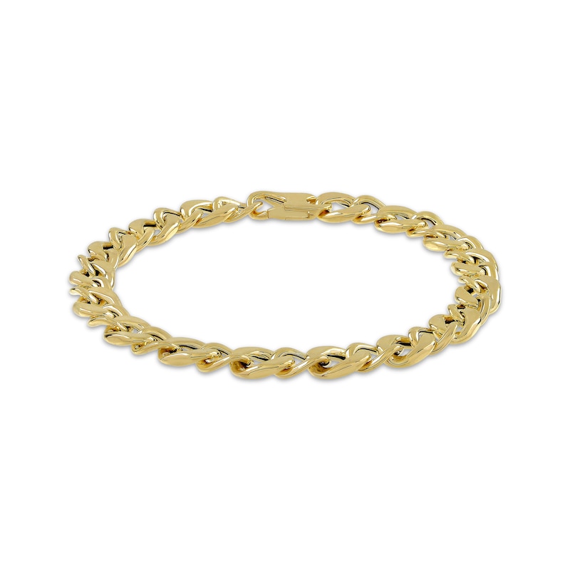 Main Image 1 of 6mm Curb Chain Bracelet Hollow 10K Yellow Gold 8.5"