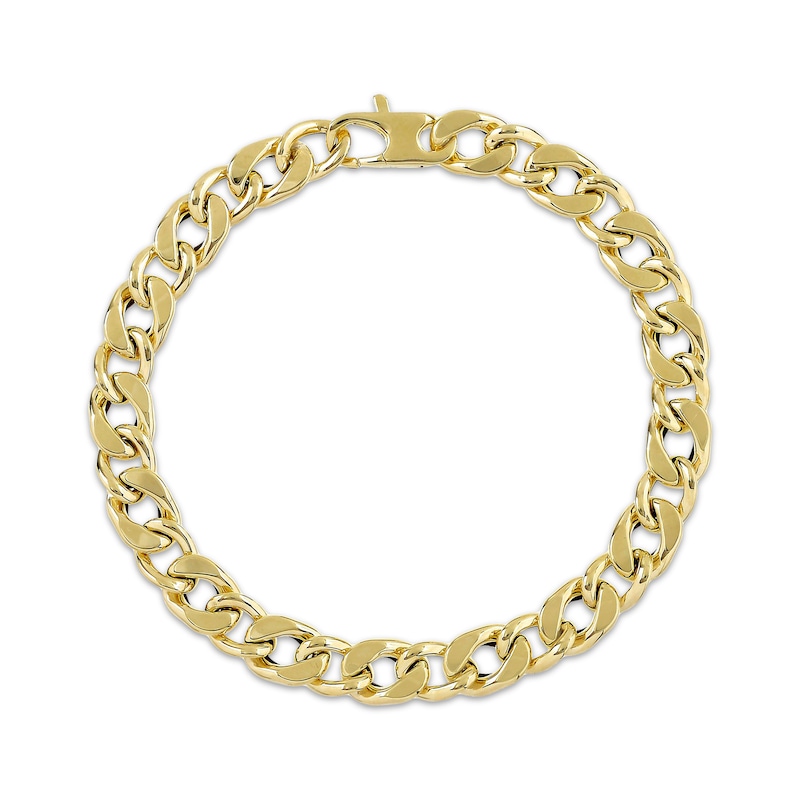 Main Image 2 of 6mm Curb Chain Bracelet Hollow 10K Yellow Gold 8.5"