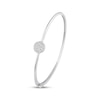 Thumbnail Image 2 of STUDIO BY KAY White Lab-Created Sapphire Pavé-Set Circle Bangle Bracelet Sterling Silver 7"