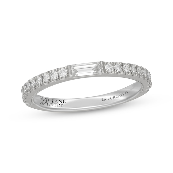 Neil Lane Artistry Heritage Baguette & Round-Cut Diamond Anniversary Ring 3/8 ct tw Platinum