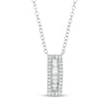 Thumbnail Image 1 of Baguette & Round-Cut Diamond Linear Necklace 1/4 ct tw 10K White Gold 18"