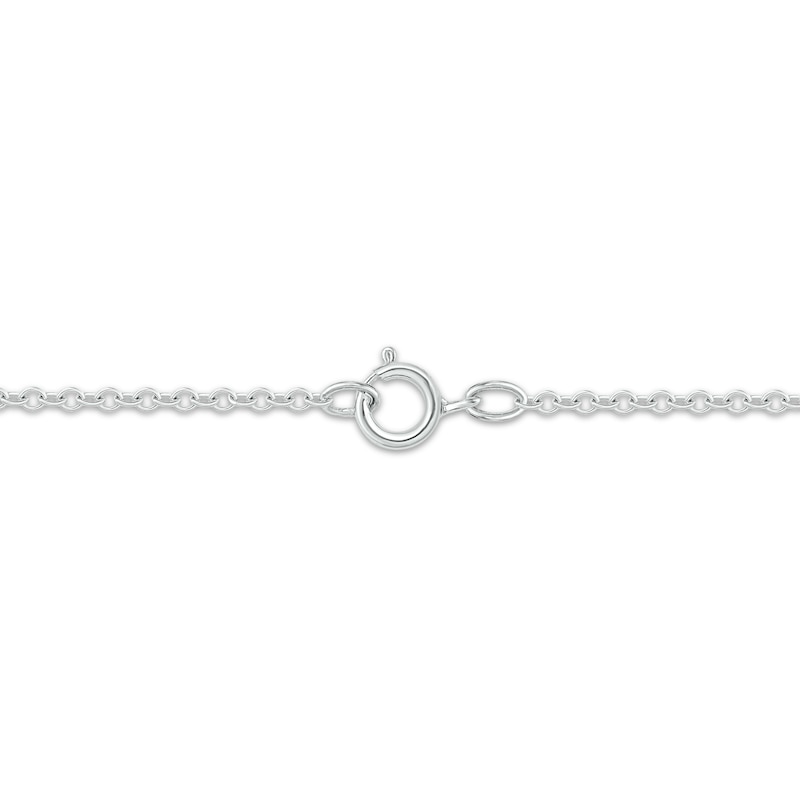 Main Image 2 of Baguette & Round-Cut Diamond Linear Necklace 1/4 ct tw 10K White Gold 18"