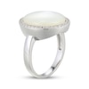 Thumbnail Image 2 of STUDIO BY KAY Mother-of-Pearl & White Lab-Created Sapphire Halo Ring Sterling Silver