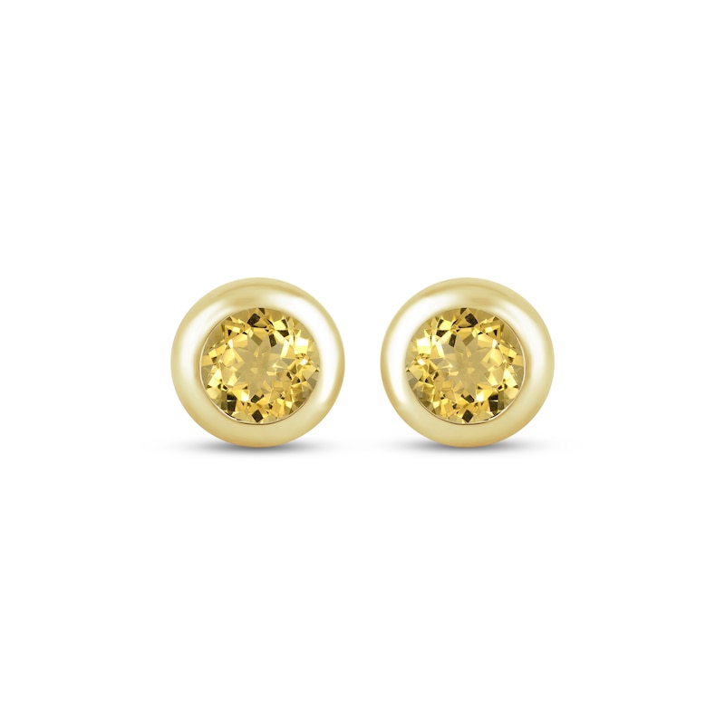 Main Image 2 of STUDIO BY KAY Citrine Bezel-Set Solitaire Stud Earrings 24K Yellow Gold Vermeil Sterling Silver