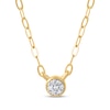 Thumbnail Image 1 of STUDIO BY KAY Multi-Diamond Circle Paperclip Chain Necklace 1/20 ct tw 24K Yellow Gold Vermeil Sterling Silver 18"