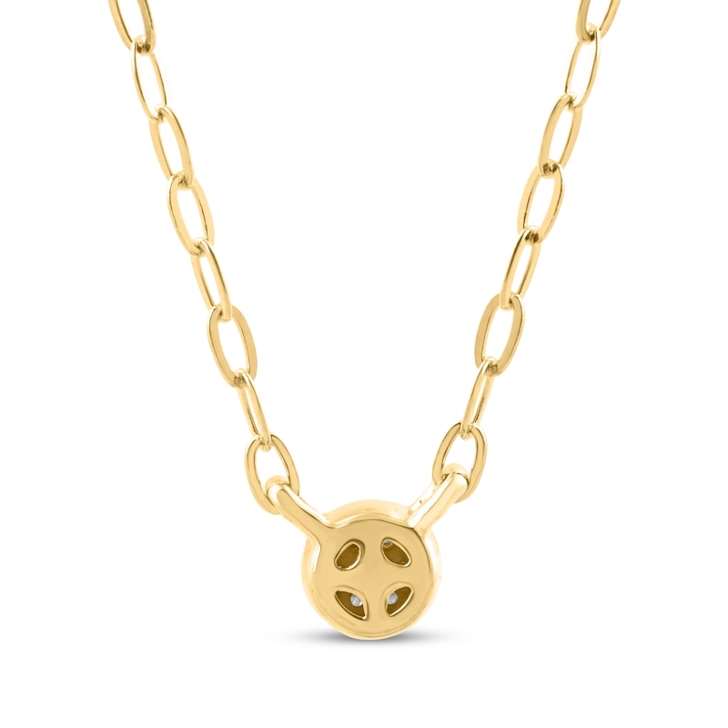 Main Image 3 of STUDIO BY KAY Multi-Diamond Circle Paperclip Chain Necklace 1/20 ct tw 24K Yellow Gold Vermeil Sterling Silver 18"
