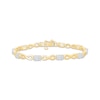 Thumbnail Image 1 of Oval-Cut White Lab-Created Sapphire Infinity Bracelet 24K Yellow Gold Vermeil Sterling Silver 7"