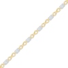 Thumbnail Image 2 of Oval-Cut White Lab-Created Sapphire Infinity Bracelet 24K Yellow Gold Vermeil Sterling Silver 7"