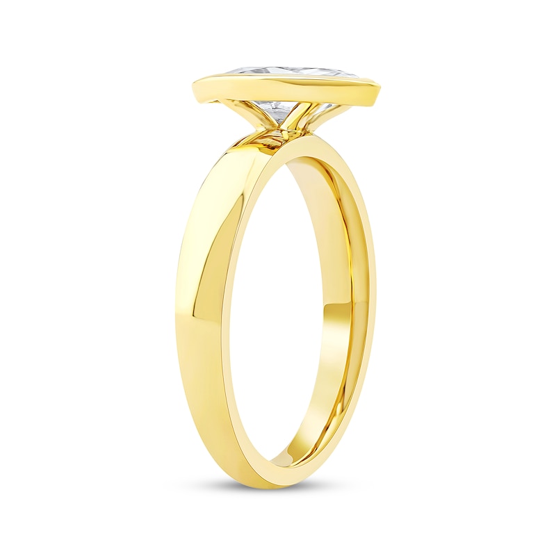 Main Image 2 of Now + Forever Lab-Grown Diamonds Marquise-Cut Bezel-Set Solitaire Engagement Ring 1 ct tw 14K Yellow Gold (F/VS2)