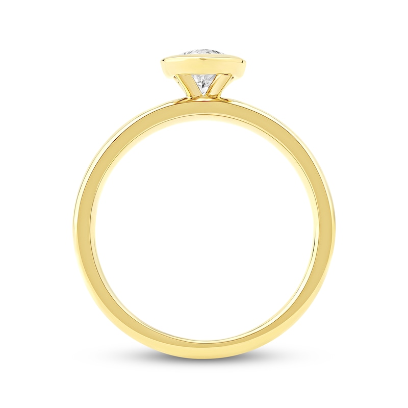 Main Image 3 of Now + Forever Lab-Grown Diamonds Marquise-Cut Bezel-Set Solitaire Engagement Ring 1 ct tw 14K Yellow Gold (F/VS2)