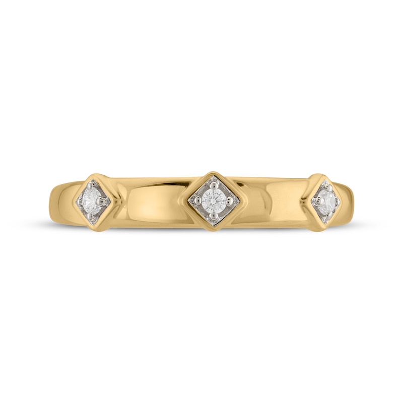 Main Image 3 of STUDIO BY KAY Stackable Diamond Fashion Ring 1/20 ct tw 24K Yellow Gold Vermeil Sterling Silver