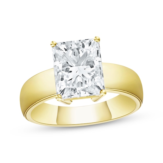 Now + Forever Lab-Grown Diamonds Radiant-Cut Solitaire Engagement Ring 3 ct tw 14K Yellow Gold (F/VS2)