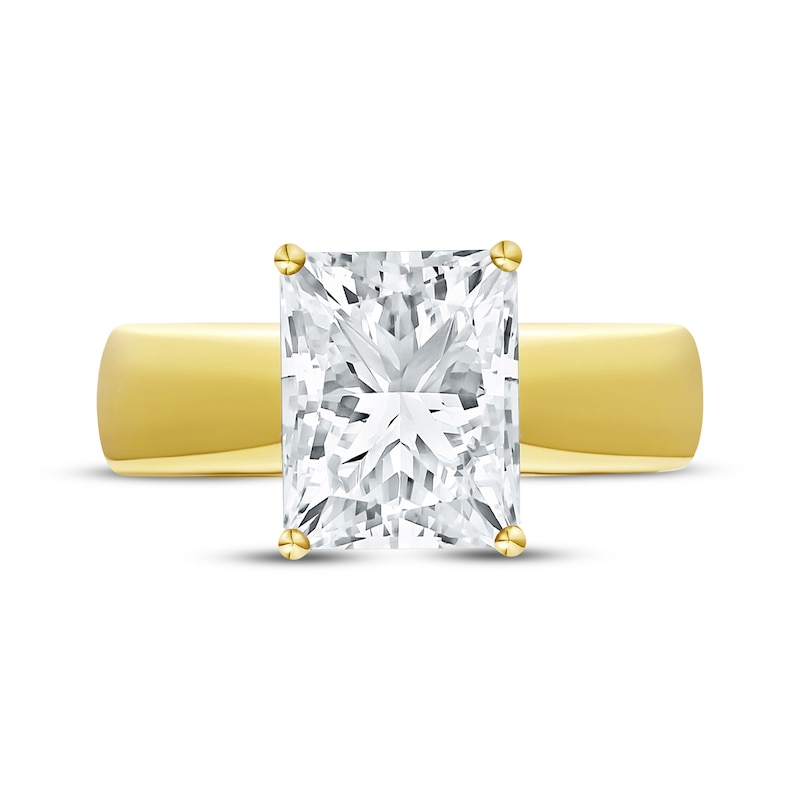 Main Image 4 of Now + Forever Lab-Grown Diamonds Radiant-Cut Solitaire Engagement Ring 3 ct tw 14K Yellow Gold (F/VS2)