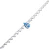 Thumbnail Image 2 of Pear-Shaped Swiss Blue Topaz & White Lab-Created Sapphire Necklace Sterling Silver 18"